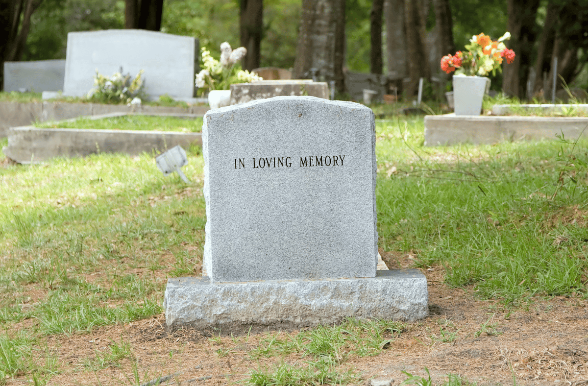 an engraved headstone