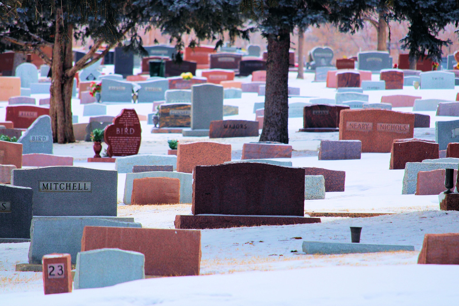 Image of a cemetery with headstones on Tegeler's website
