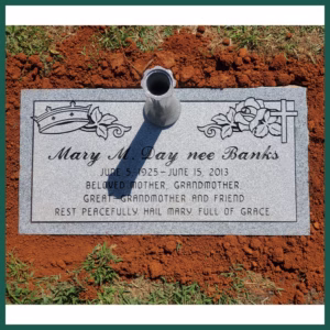 Image of a headstone on Tegeler's website