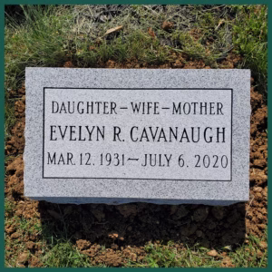 Image of a headstone on Tegeler's website