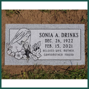 Image of a headstone on Tegeler's website