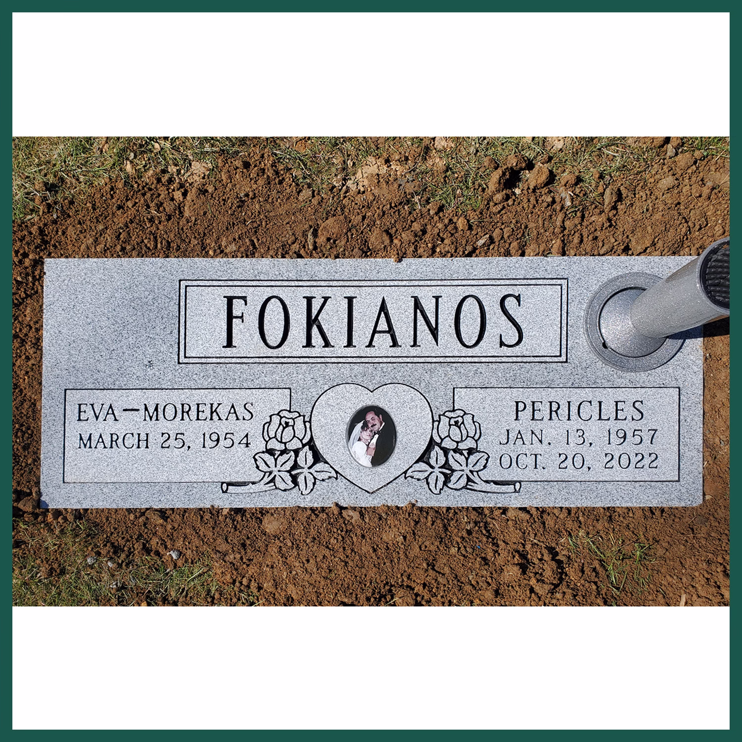 Image of a headstone on Tegeler's website