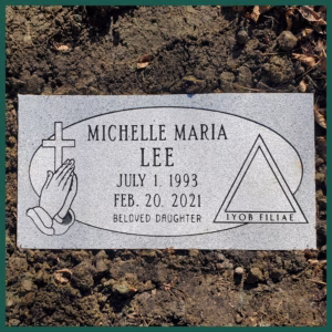 Image of a headstone on Tegeler's website
