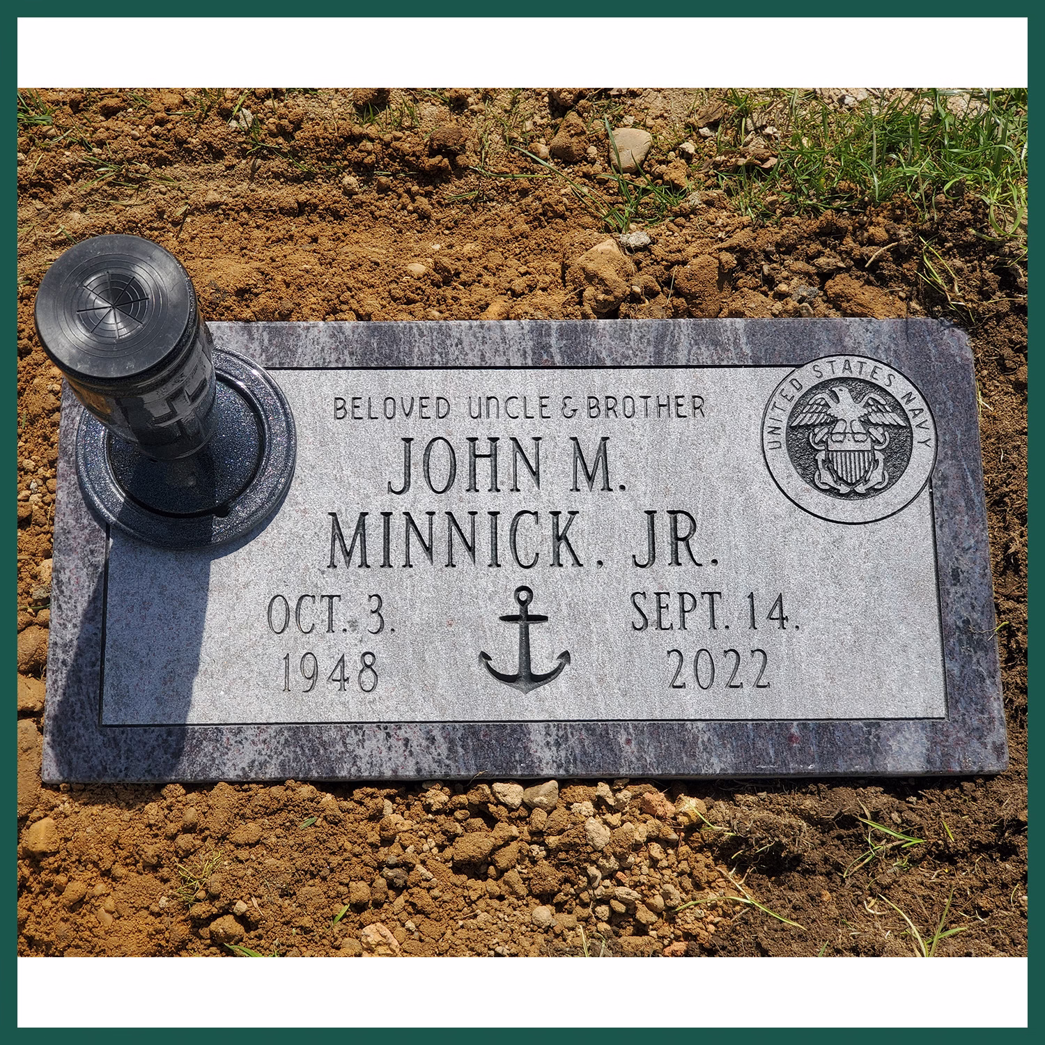 Image of a headstone on Tegeler's website