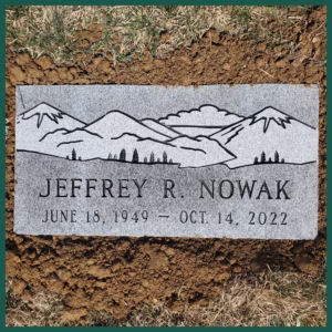 Image of a headstone on Tegeler's website