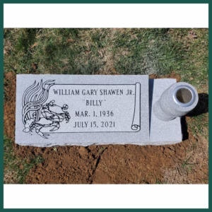 Image of a headstone on Tegeler's website