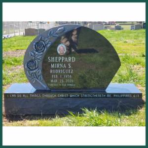 Image of a headstone on Tegeler's website