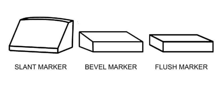 Diagram of grave marker types