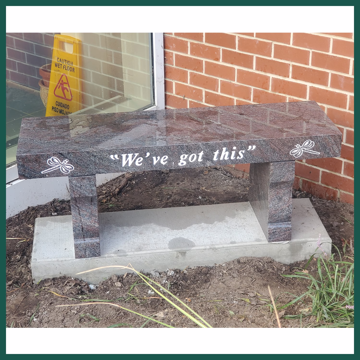 Image of a grave bench