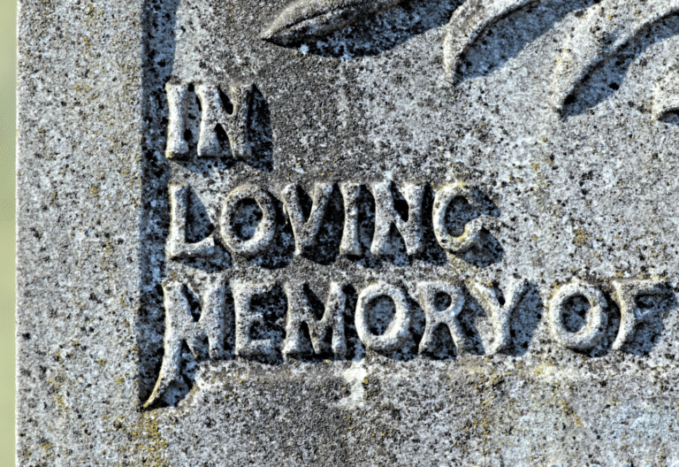 Image of an inscription on a headstone