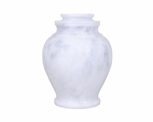 SERENITY WHITE MARBLE STONE URN