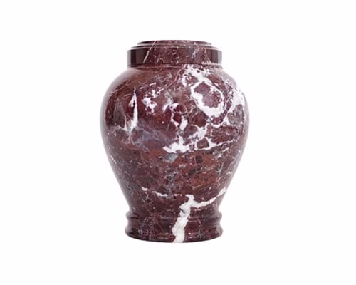 EMBRACE RED ZEBRA MARBLE STONE URN